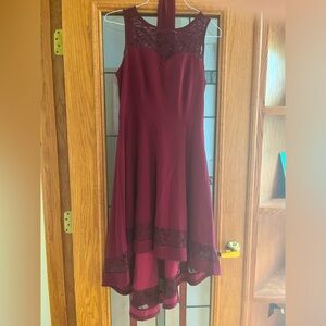 Hi/lo women midi lace dress